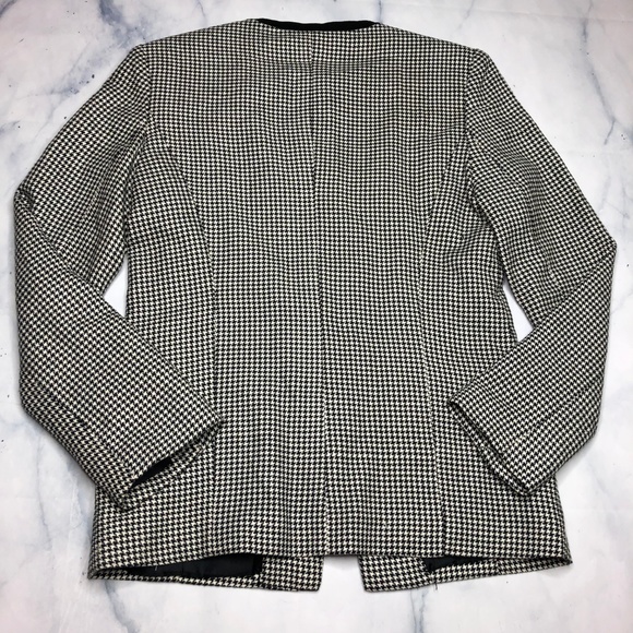 Halston Black & White Houndstooth Blazer Jacket - Picture 6 of 8
